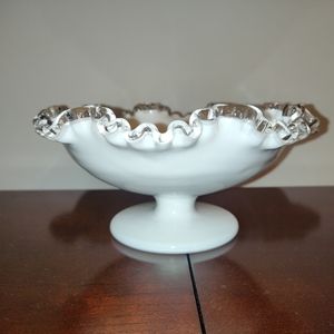 Vintage Fenton Silver Crest Compote bowl dish